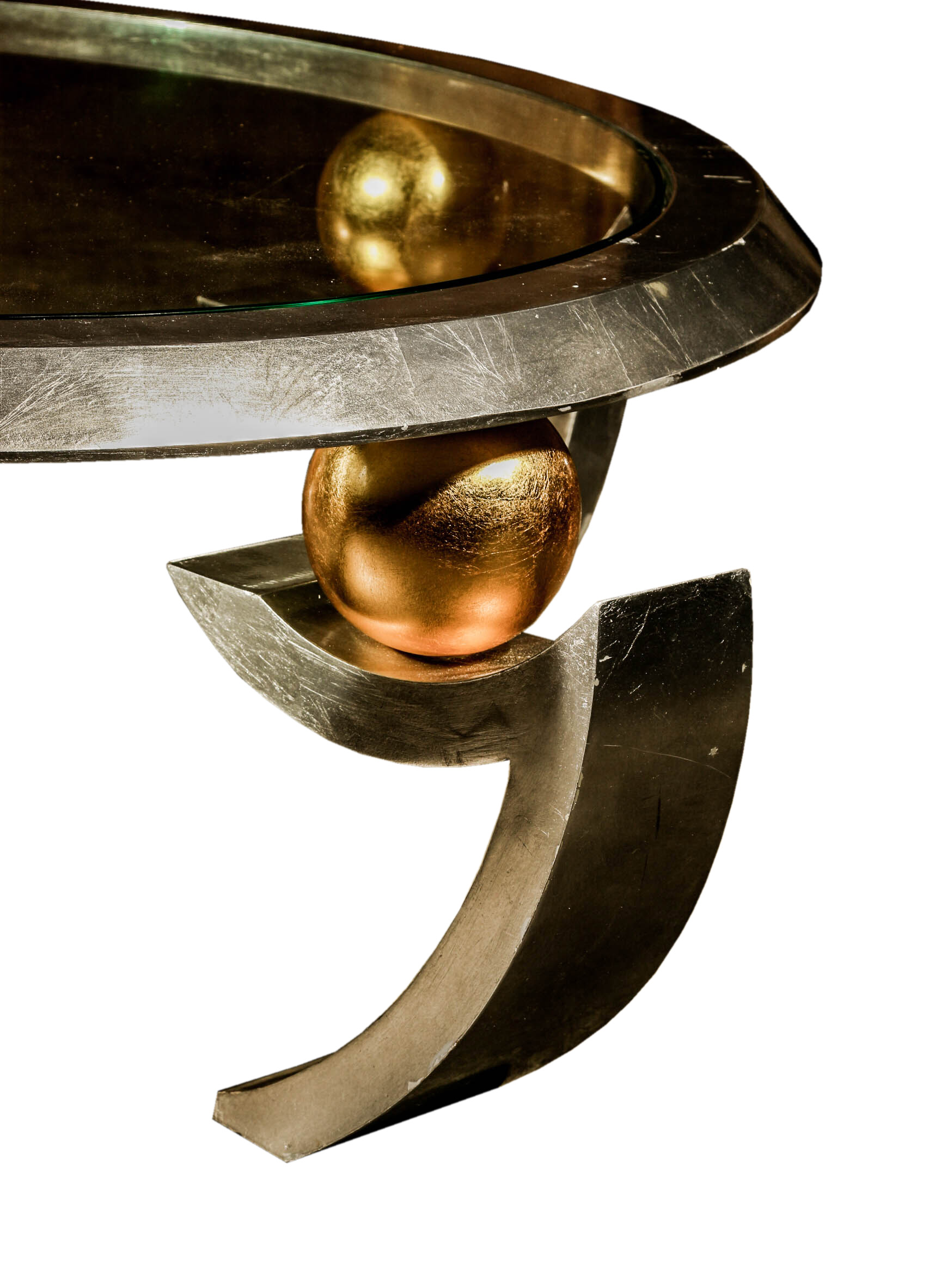 Glass Top Circular Cocktail Table