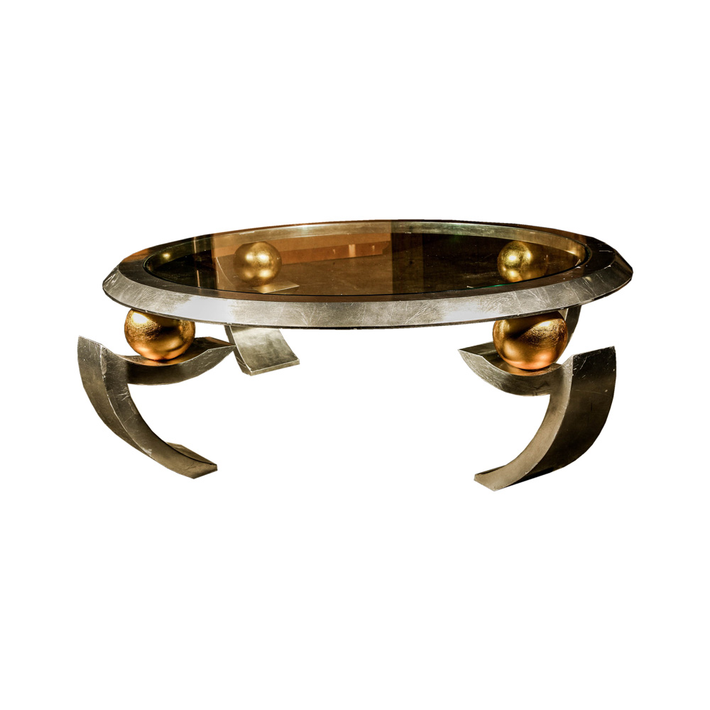 Glass Top Circular Cocktail Table