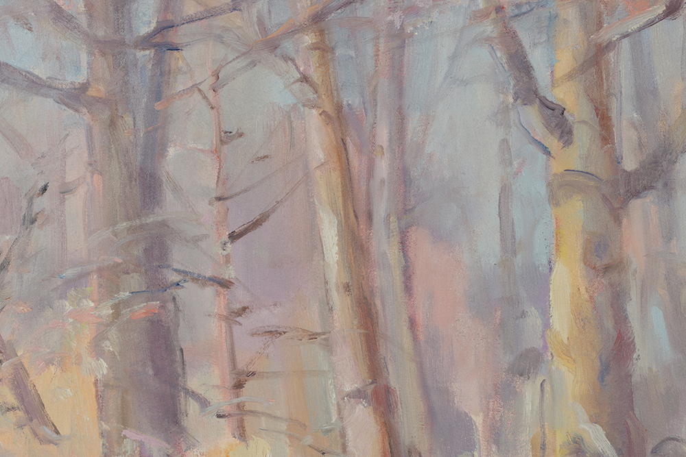 Mae Connor Oil Painting on Canvas of Wintry Landscape