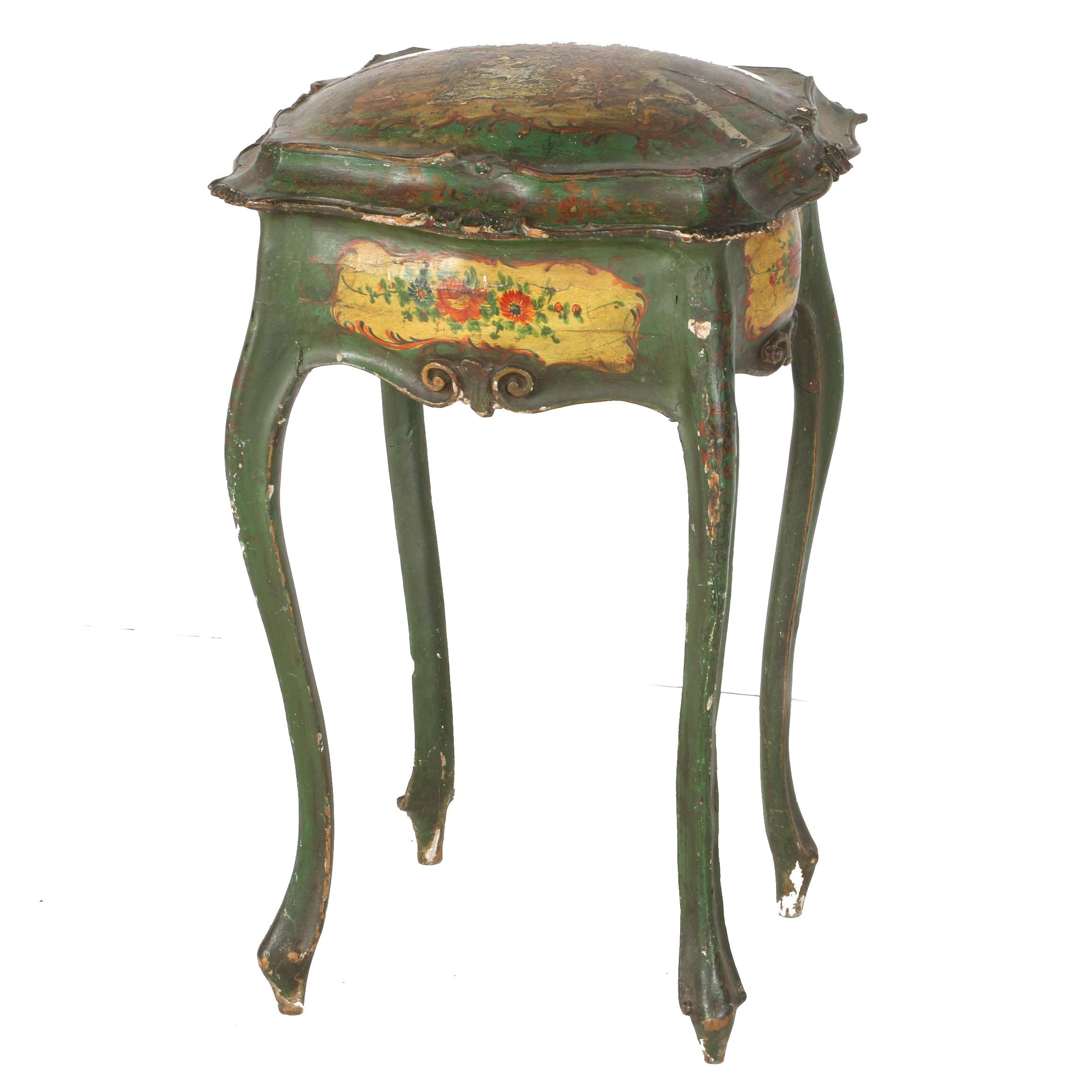 Late 18th Century Polychrome Italian Sewing Stand