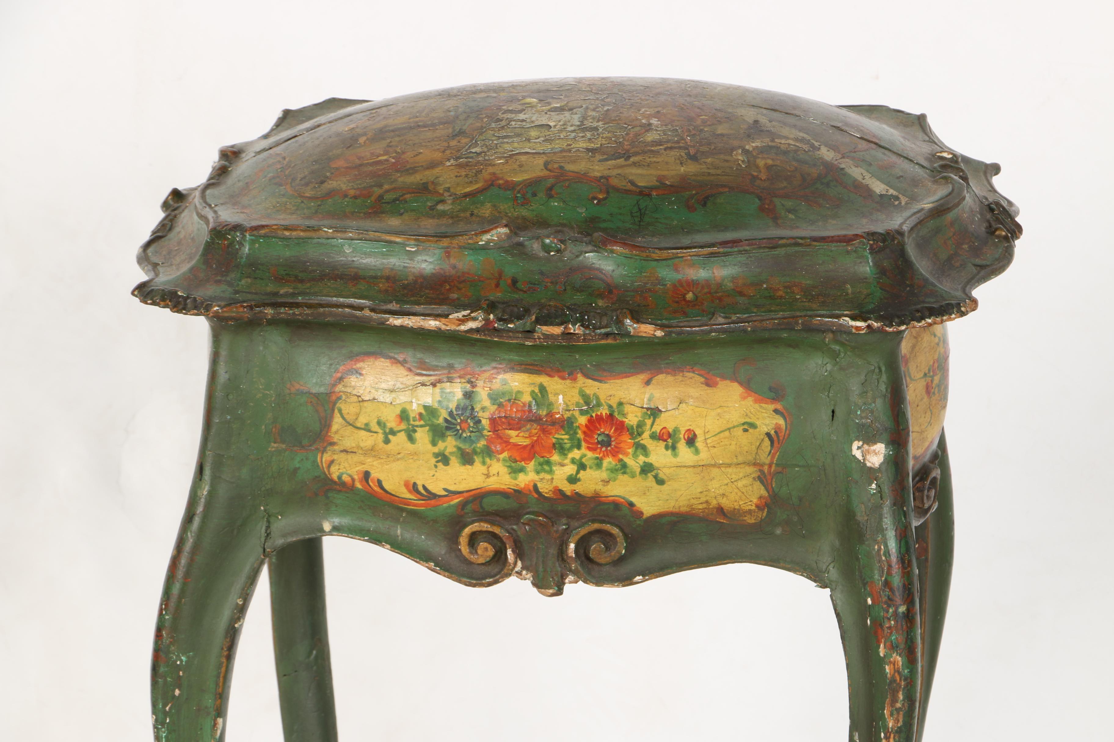 Late 18th Century Polychrome Italian Sewing Stand