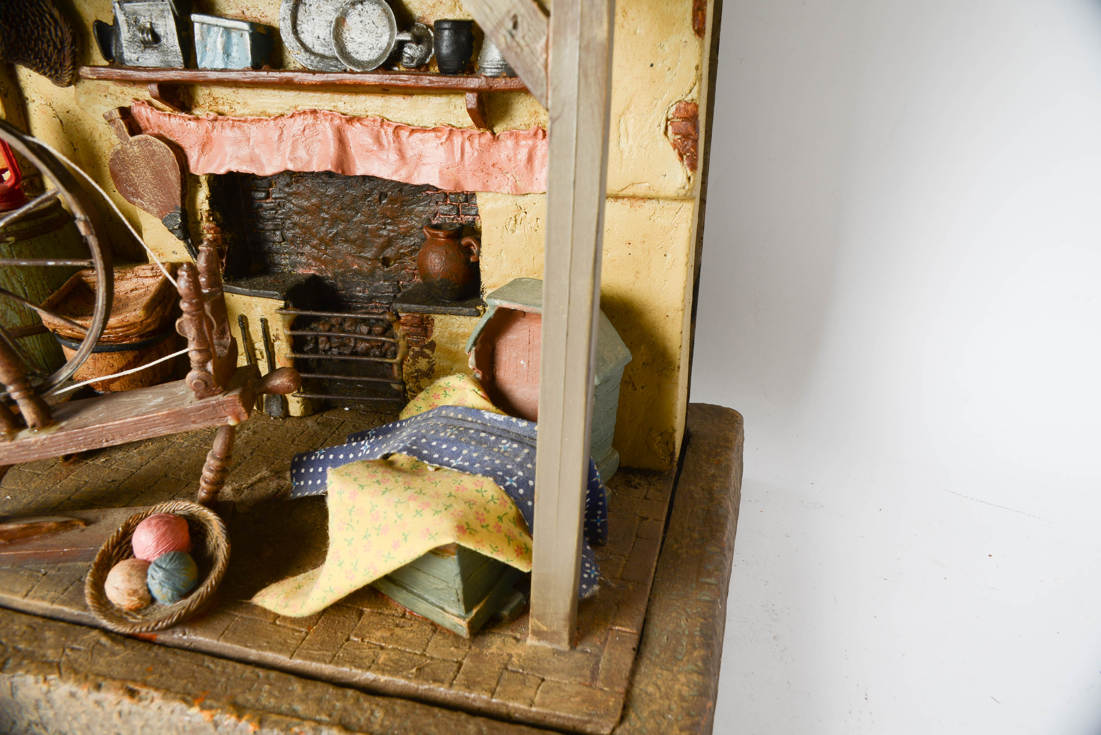 Grandma's Weaving Wheel and Girl Weaving Blanket