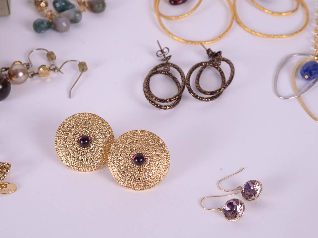 Collection of Gold and Jewel Tone Costume Jewelry