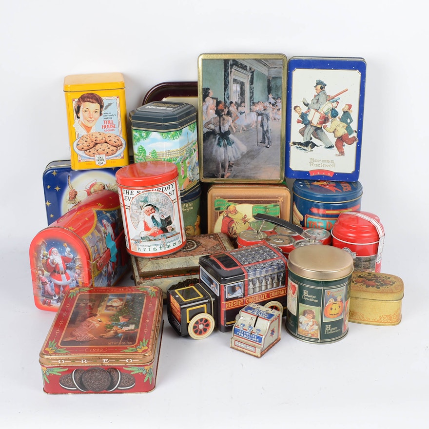 Grouping of Tins and Tray