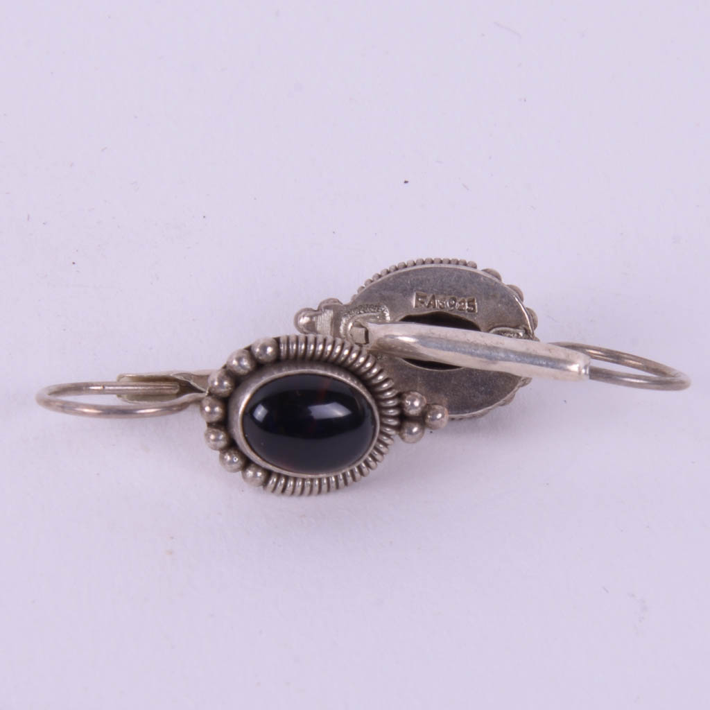 Collection of Sterling Silver Jewelry With Black Accents