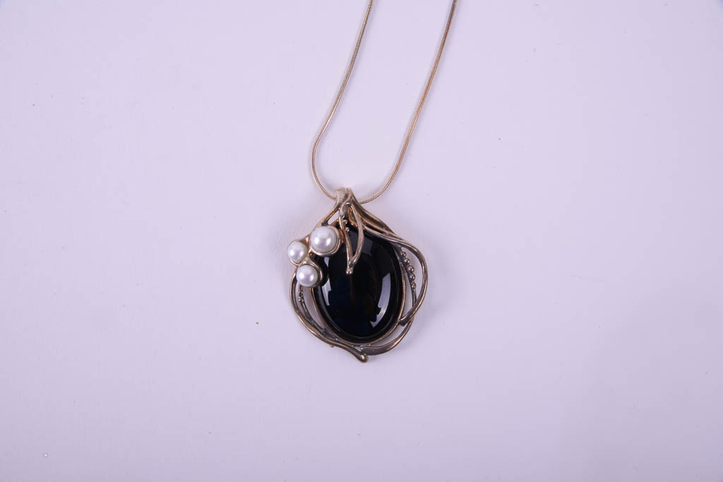 Collection of Sterling Silver Jewelry With Black Accents
