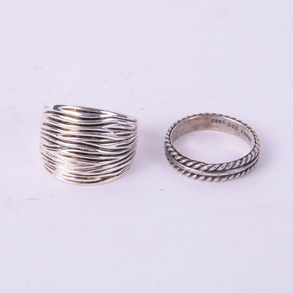 Collection of Sterling Silver Jewelry With Black Accents