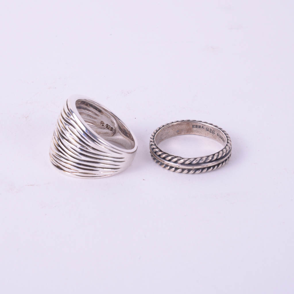 Collection of Sterling Silver Jewelry With Black Accents