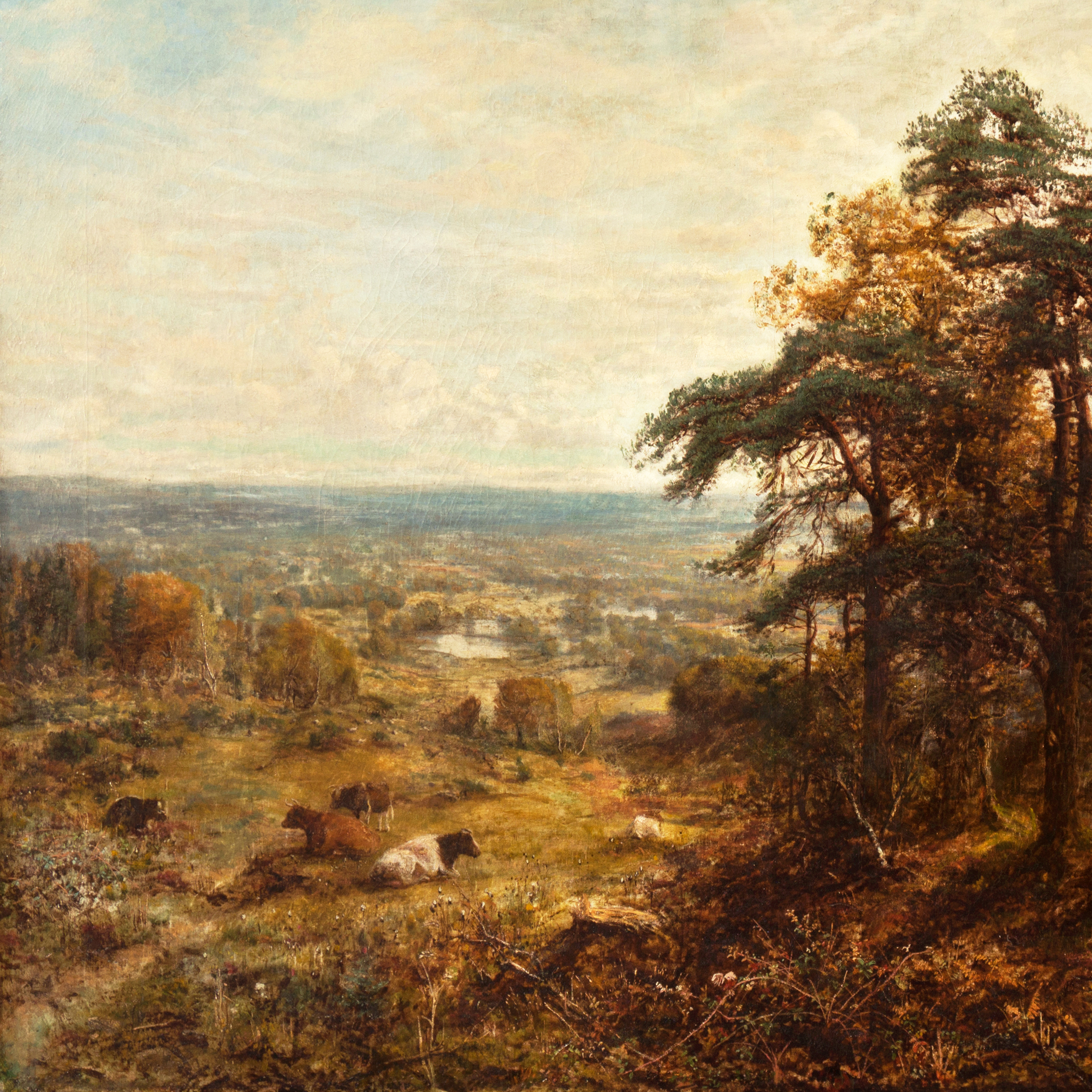 George William Mote 1881 Oil Painting on Canvas of an English Landscape