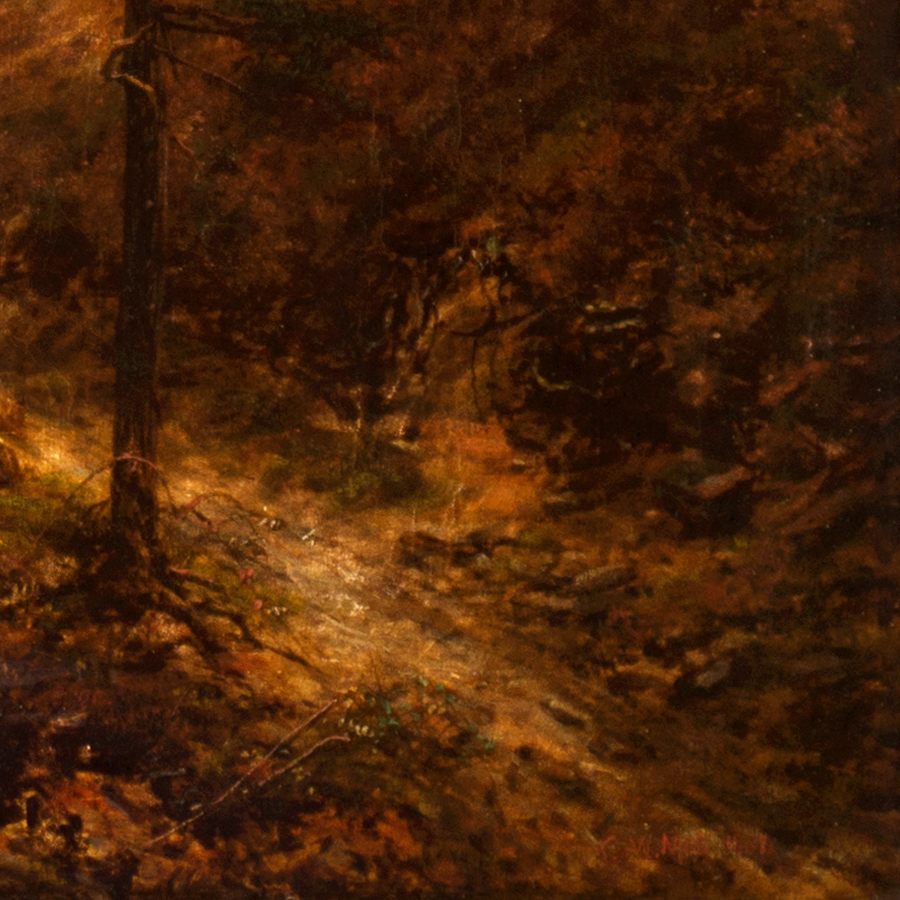 George William Mote 1881 Oil Painting on Canvas of an English Landscape