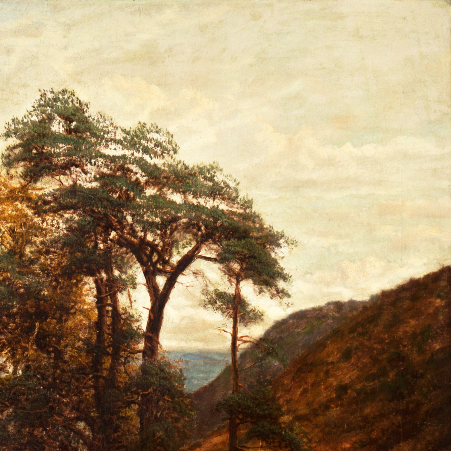 George William Mote 1881 Oil Painting on Canvas of an English Landscape