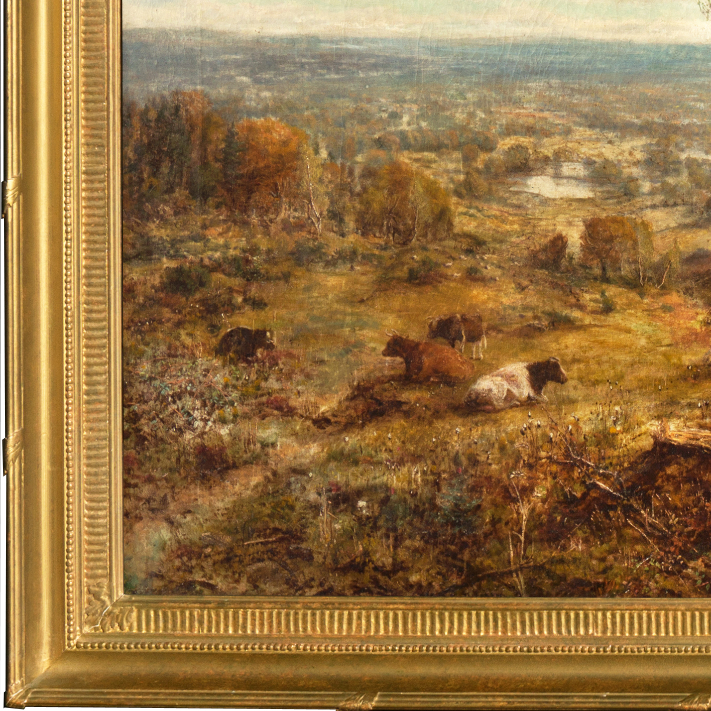 George William Mote 1881 Oil Painting on Canvas of an English Landscape