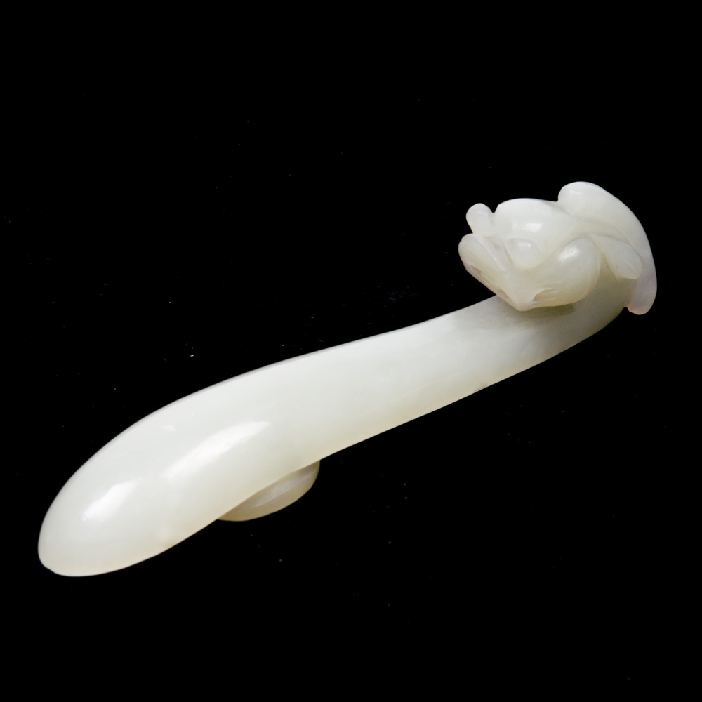 Antique Chinese Green Jadeite Belt Hook