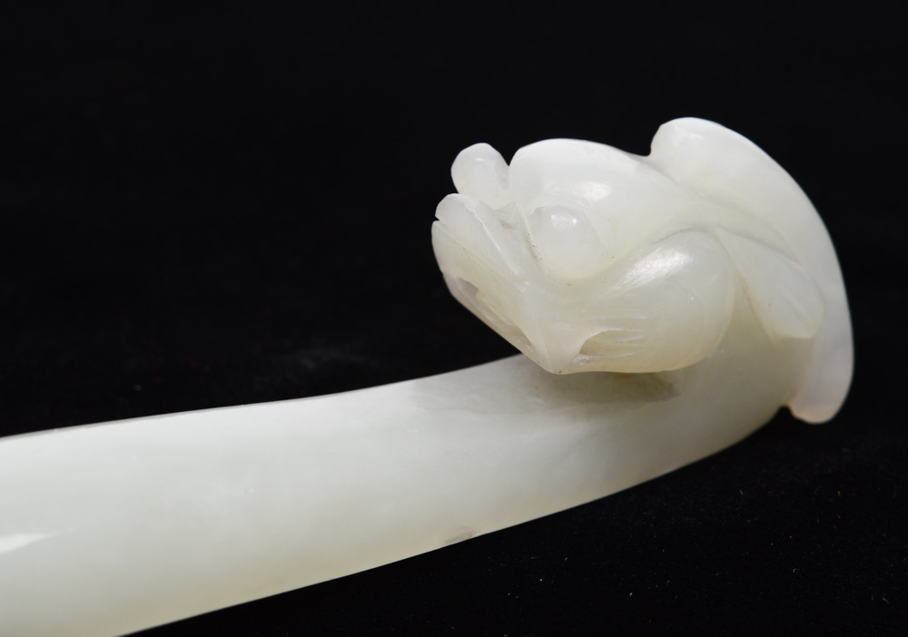 Antique Chinese Green Jadeite Belt Hook