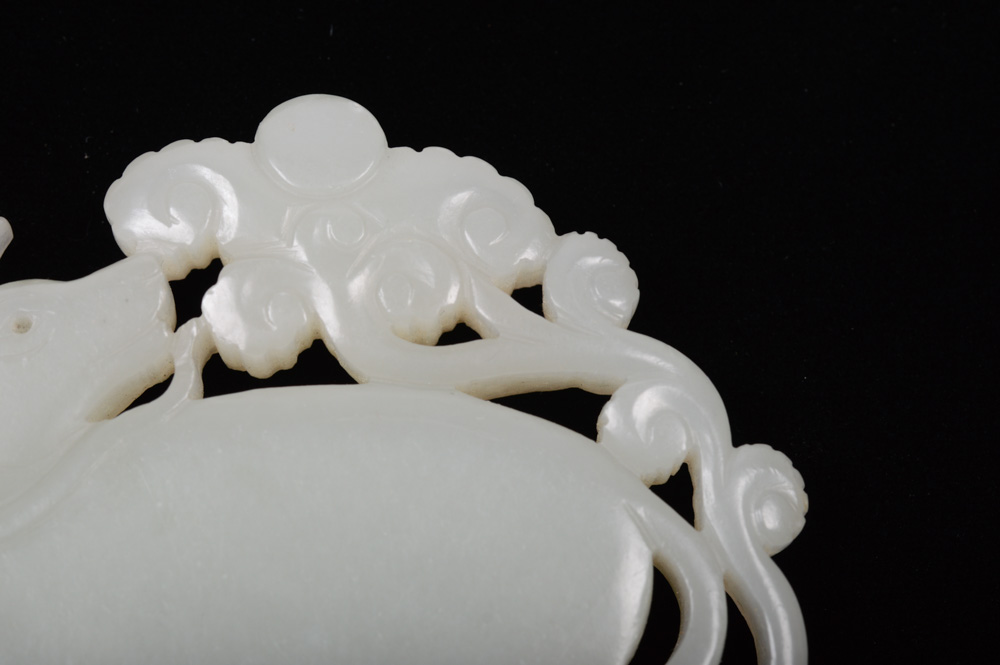 Chinese Celadon Jade Water Buffalo Plaque