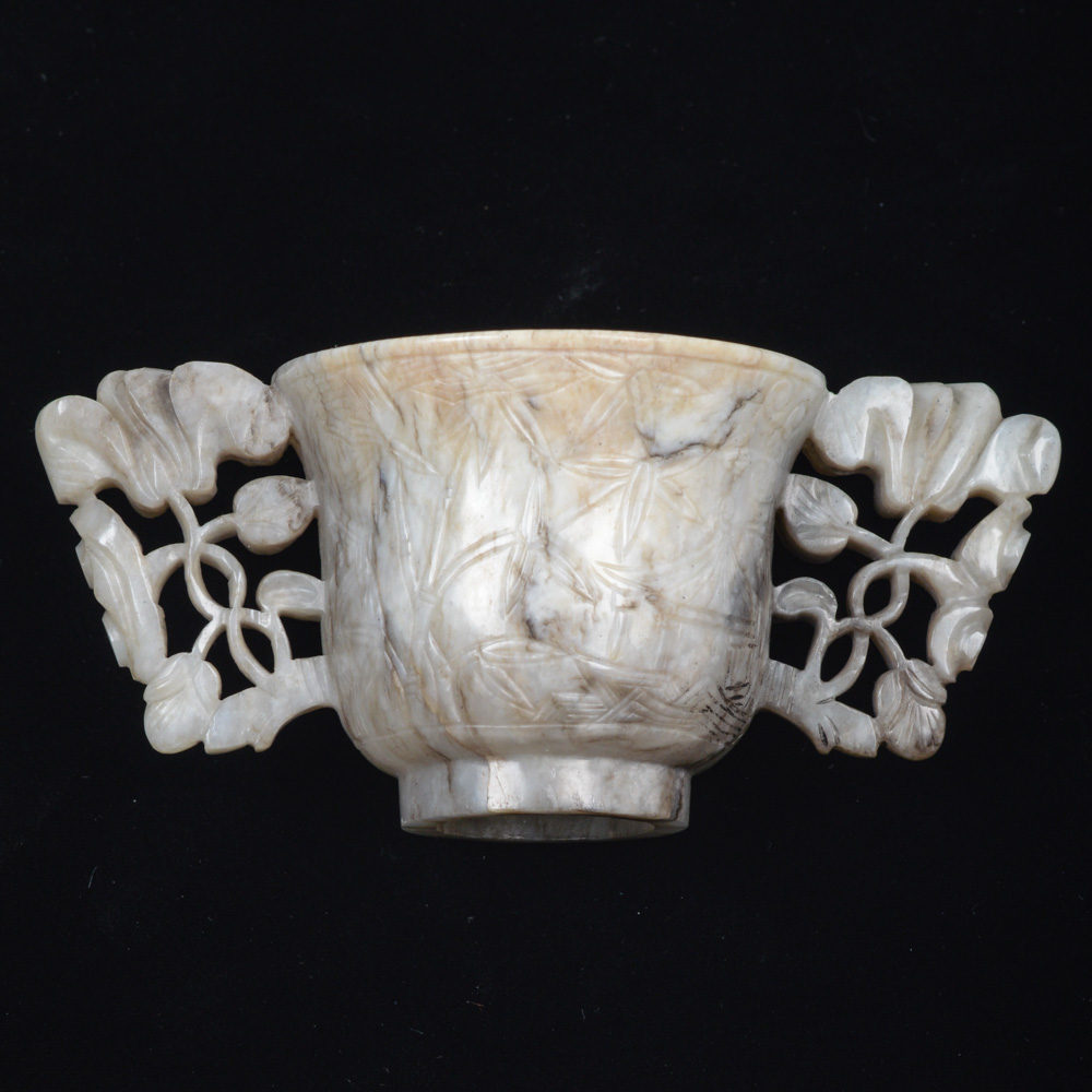Chinese Grey Jade Yuan Dynasty Style Wedding Cup