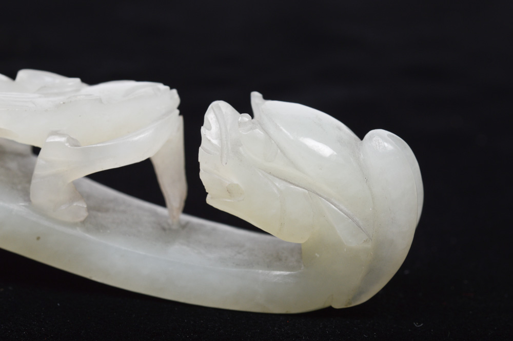 Chinese Carved Jade Dragon Belt Hook