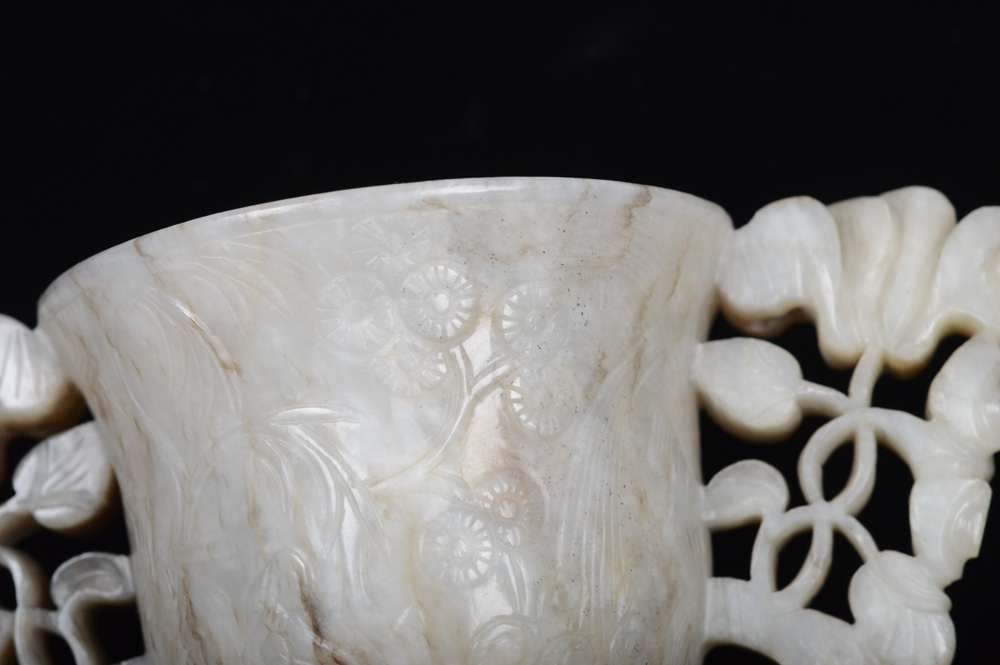 Chinese Grey Jade Yuan Dynasty Style Wedding Cup
