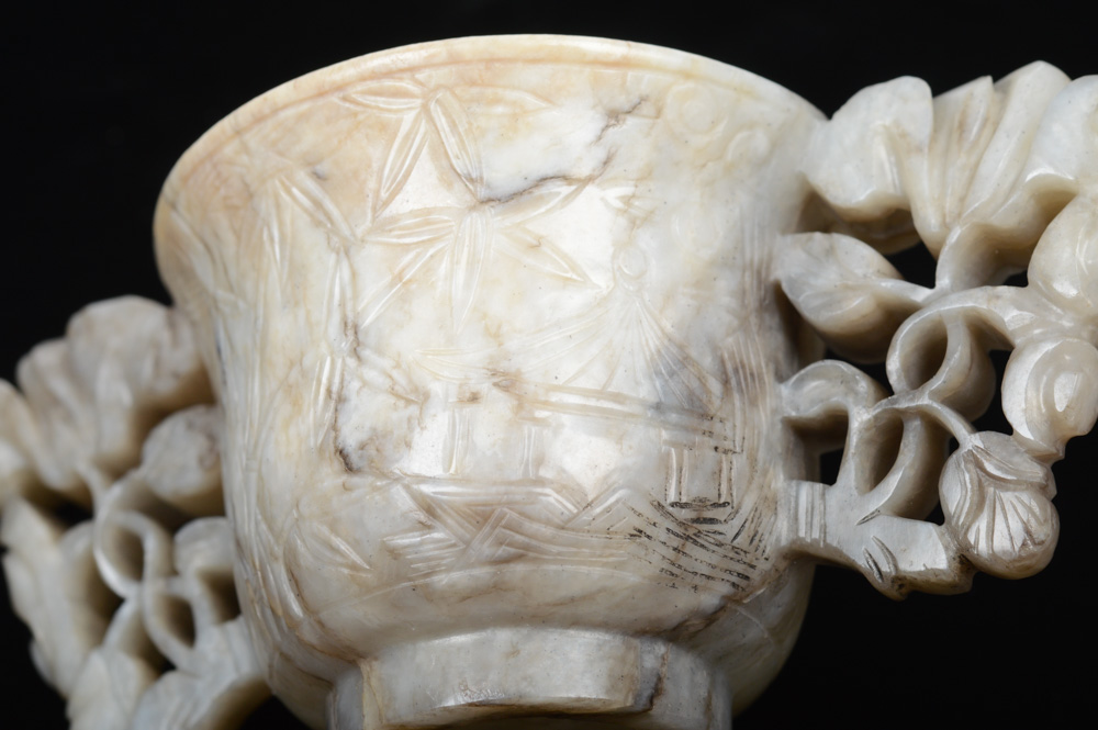 Chinese Grey Jade Yuan Dynasty Style Wedding Cup