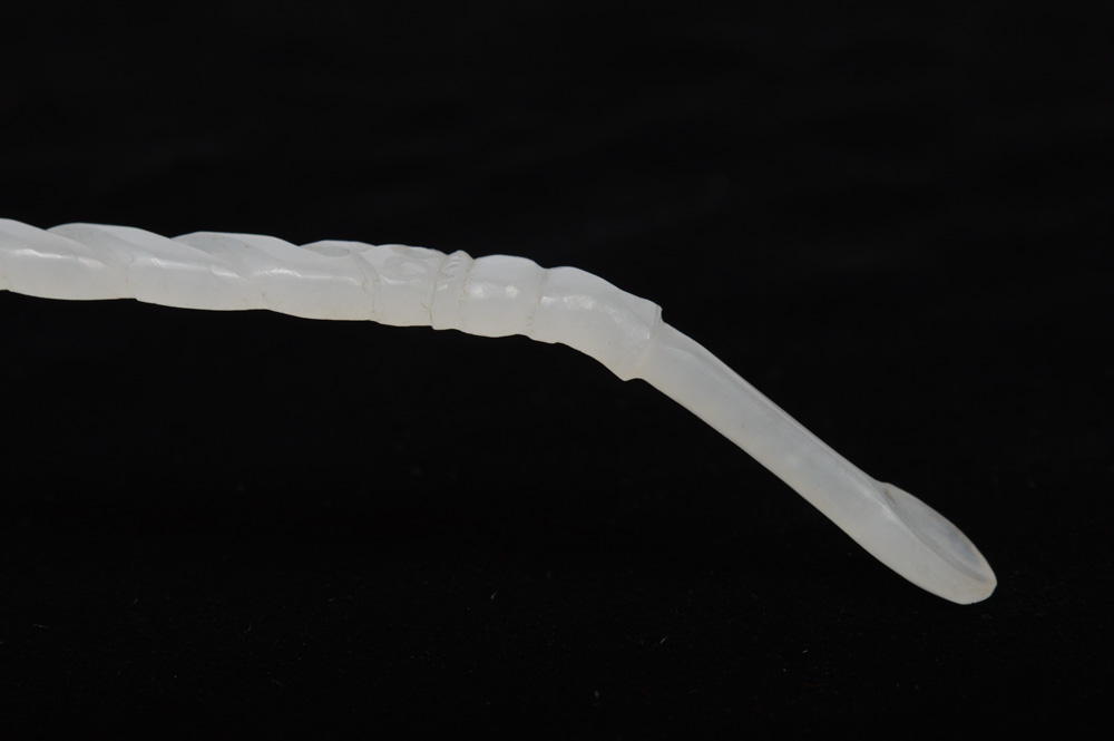 Chinese Carved White Jade Hair Ornament