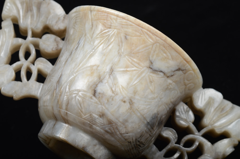 Chinese Grey Jade Yuan Dynasty Style Wedding Cup