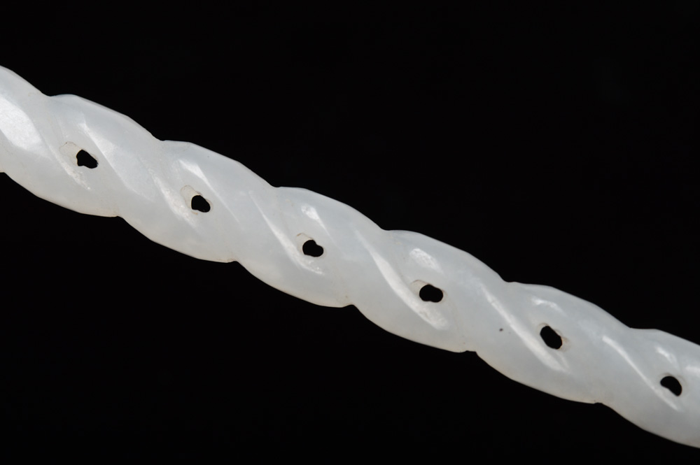 Chinese Carved White Jade Hair Ornament