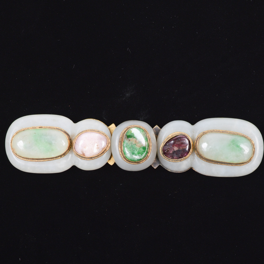 Chinese Jade and Stone Buckle