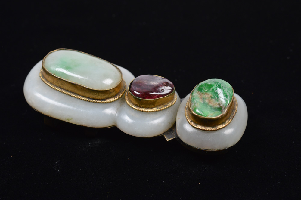 Chinese Jade and Stone Buckle