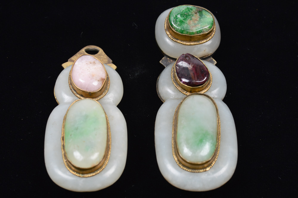 Chinese Jade and Stone Buckle