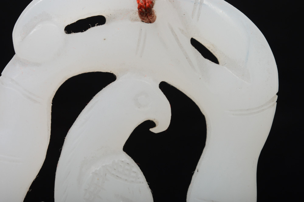 Antique Chinese Green Soapstone Carved Charm