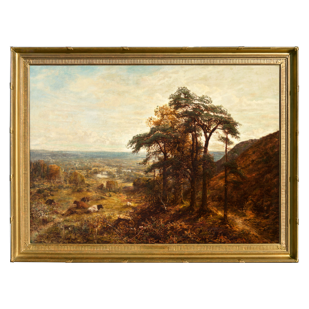 George William Mote 1881 Oil Painting on Canvas of an English Landscape
