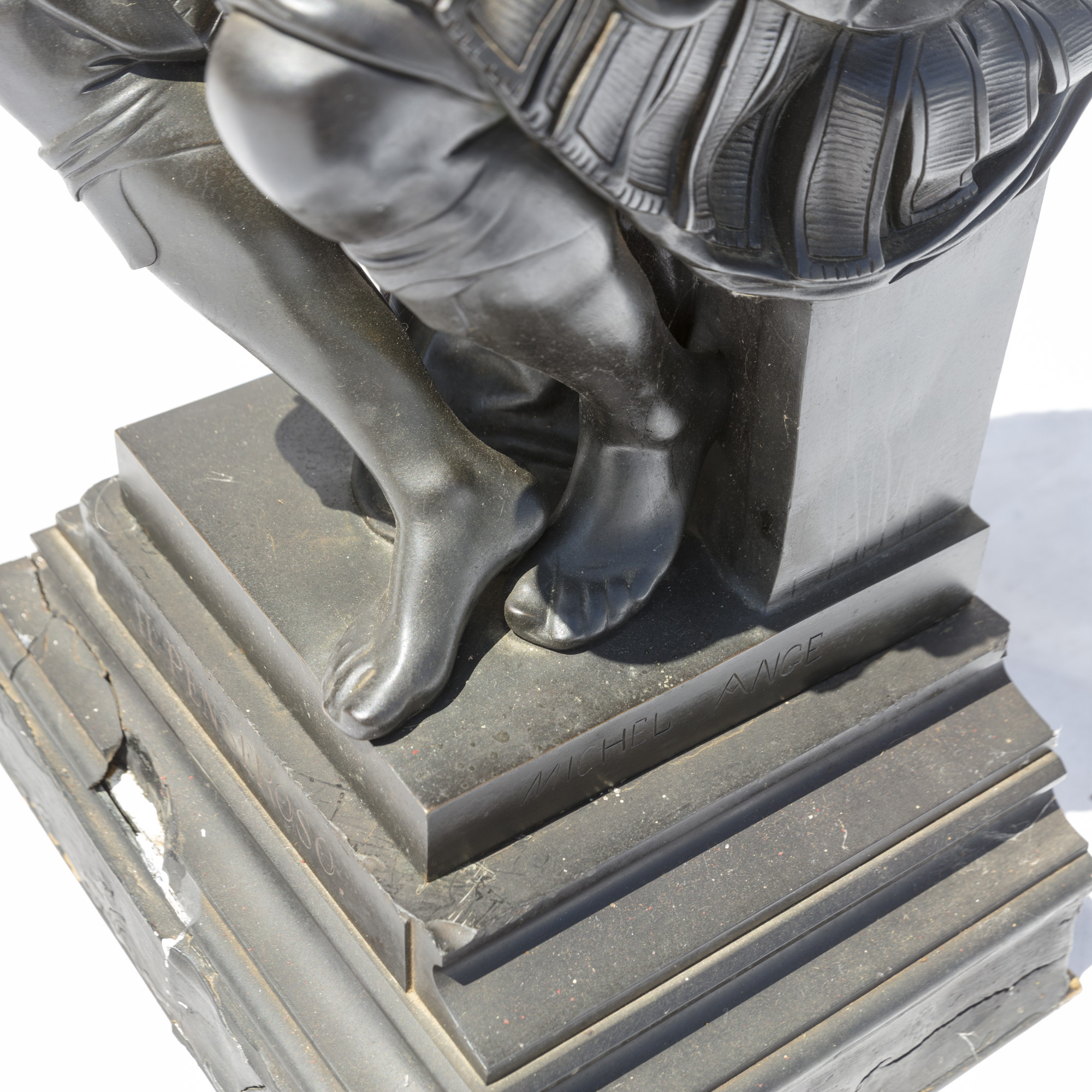 Reproduction Sculpture After Michelangelo's "Il Penseroso"