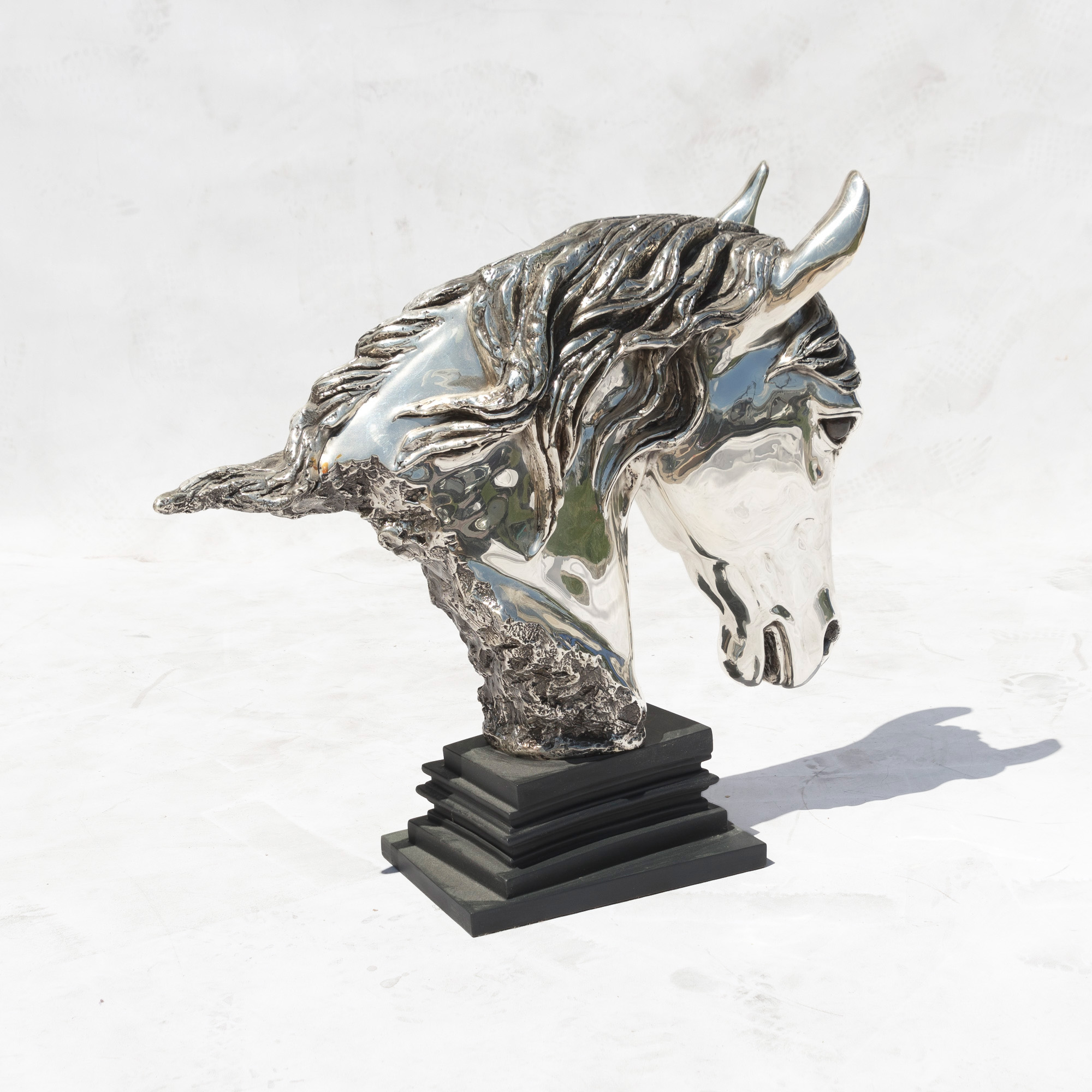 Ricardo Del Río for D'Argenta Silver Plated Sculpture "Horse Head"