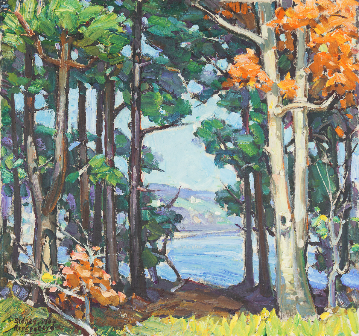 Sidney Harry Riesenberg Oil Painting on Canvas "Fresh Pond"