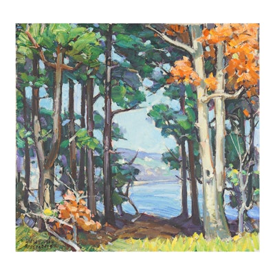 Sidney Harry Riesenberg Oil Painting on Canvas "Fresh Pond" Sidney Harry Riesenberg Oil Painting on Canvas "Fresh Pond"