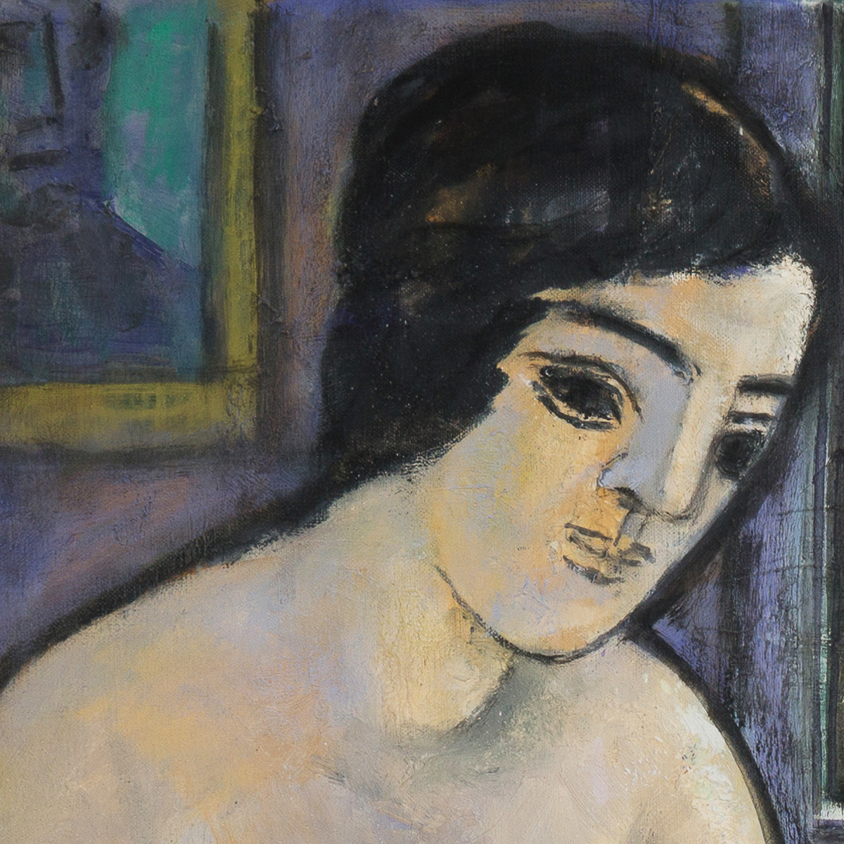 Thorvald Hagedorn-Olsen Oil Painting on Canvas "Model by the Window"