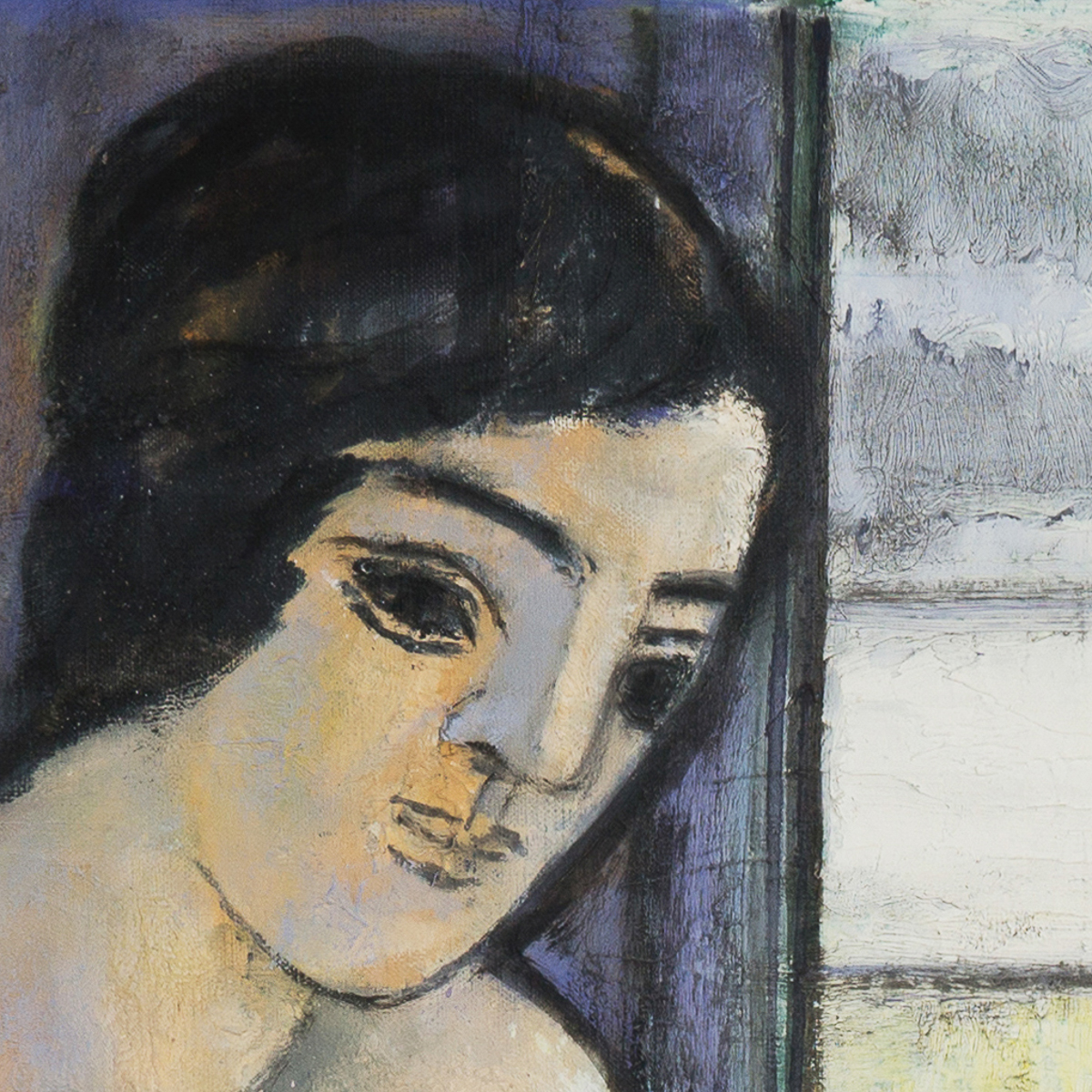 Thorvald Hagedorn-Olsen Oil Painting on Canvas "Model by the Window"