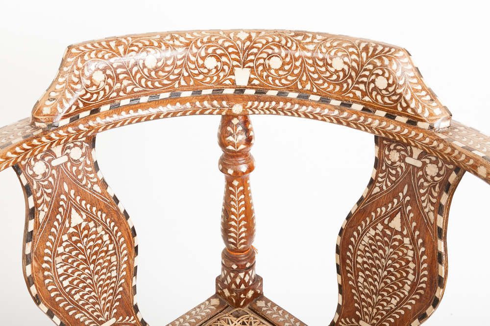 Decorative Corner Chair with Rush Seat