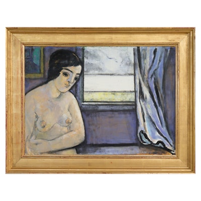 Thorvald Hagedorn-Olsen Oil Painting on Canvas "Model by the Window" Thorvald Hagedorn-Olsen Oil Painting on Canvas "Model by the Window"