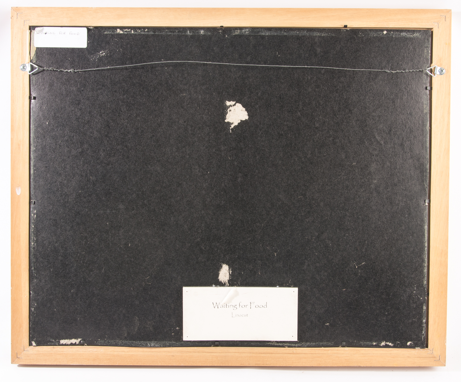 Limited Edition Hand Colored Linocut "Waiting for Food"