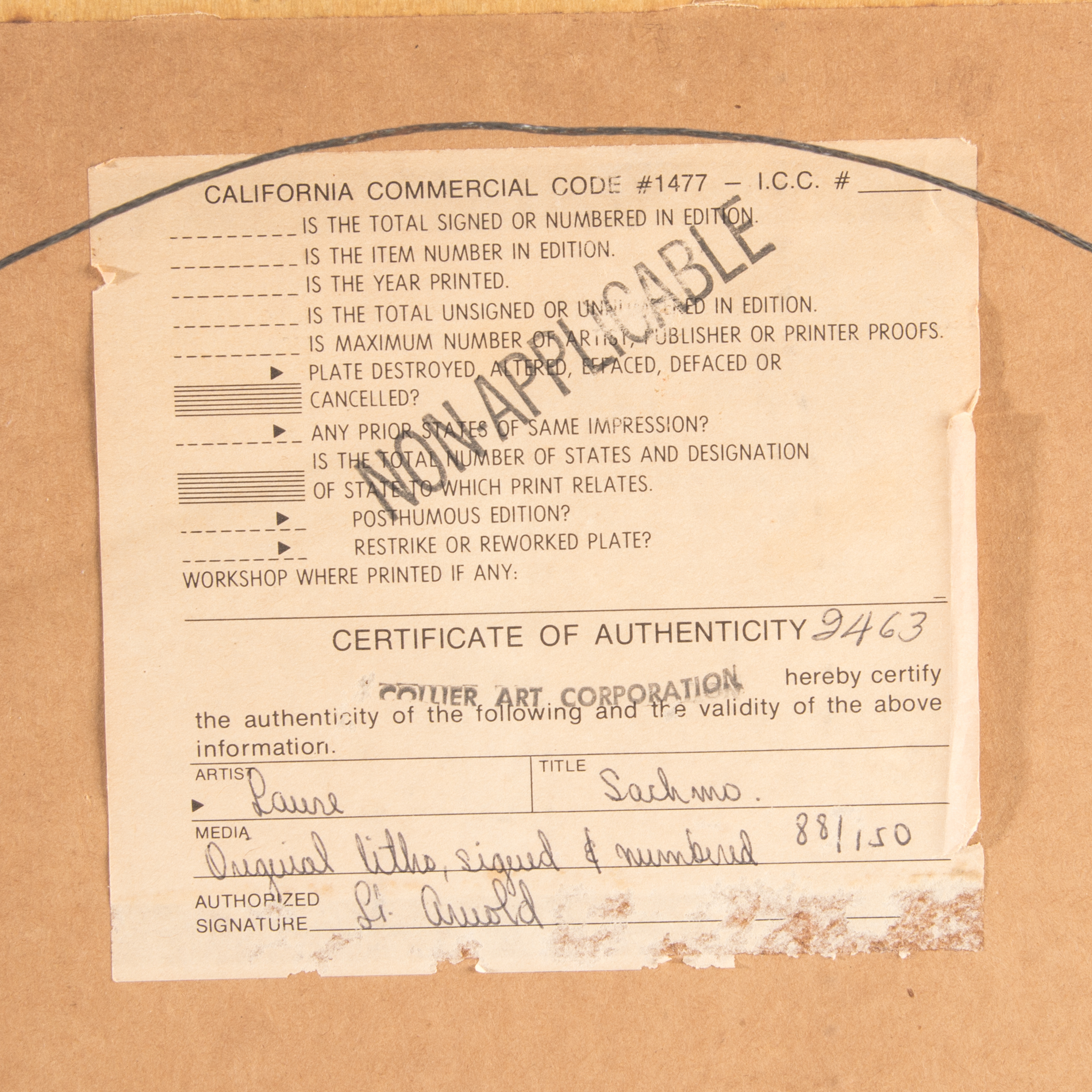 Glen Fourtune Banse Limited Edition Lithograph "Satchmo"