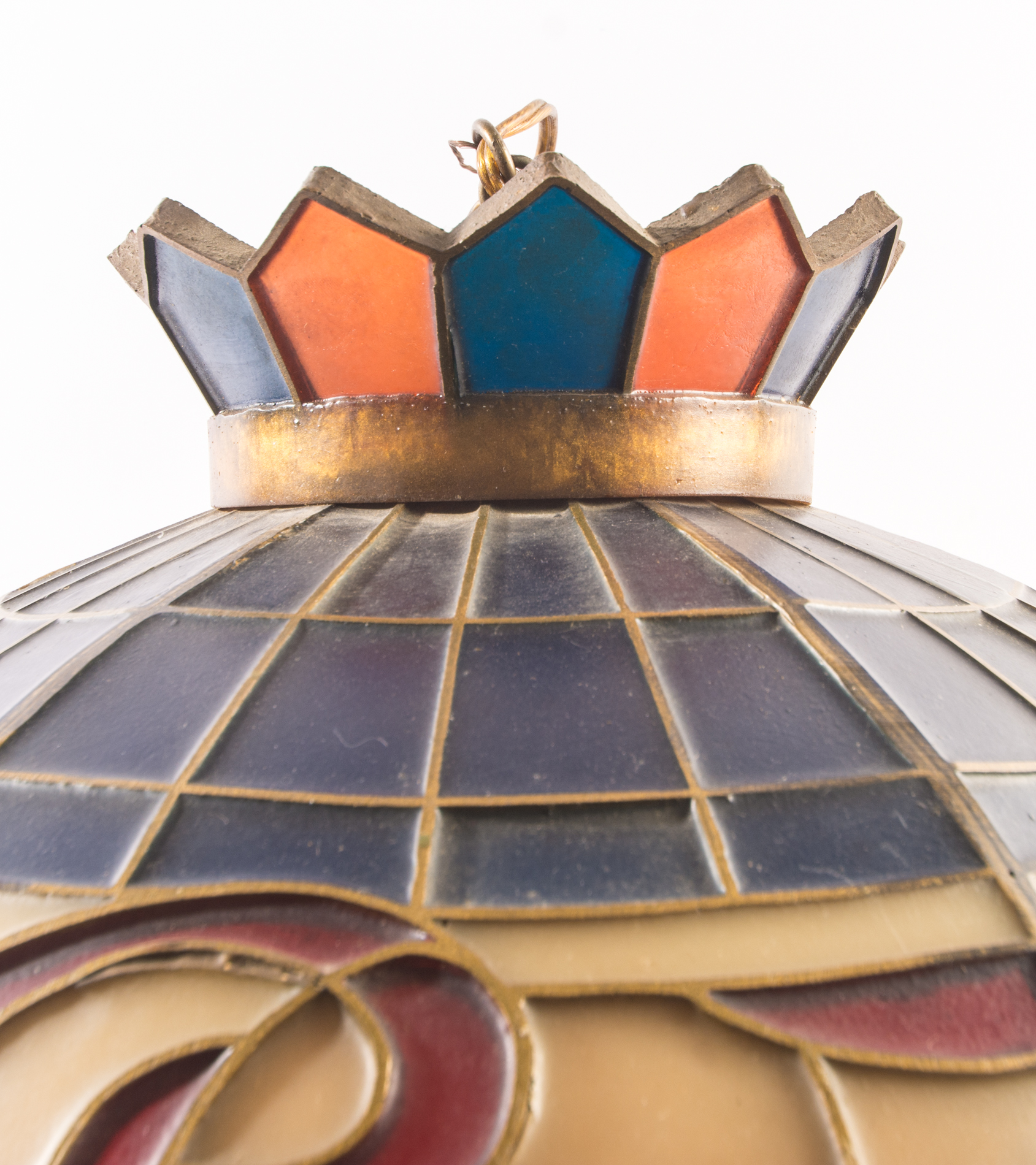 Vintage Pepsi-Cola Faux Stained Glass Pendant Lamp