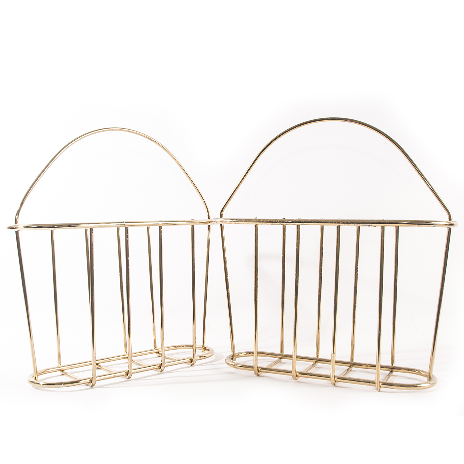 Mid Century Modern Brass Magazine Baskets