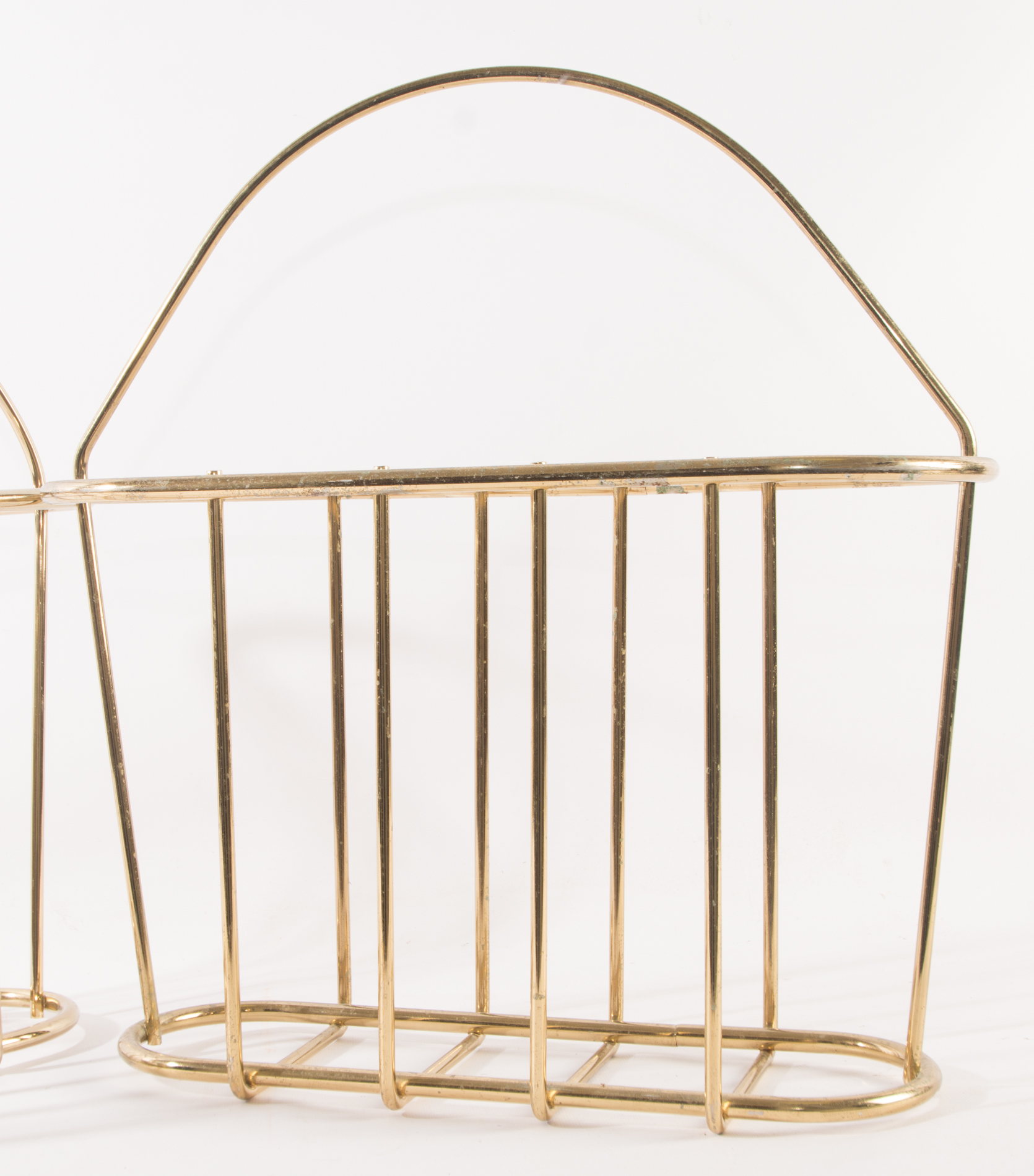 Mid Century Modern Brass Magazine Baskets