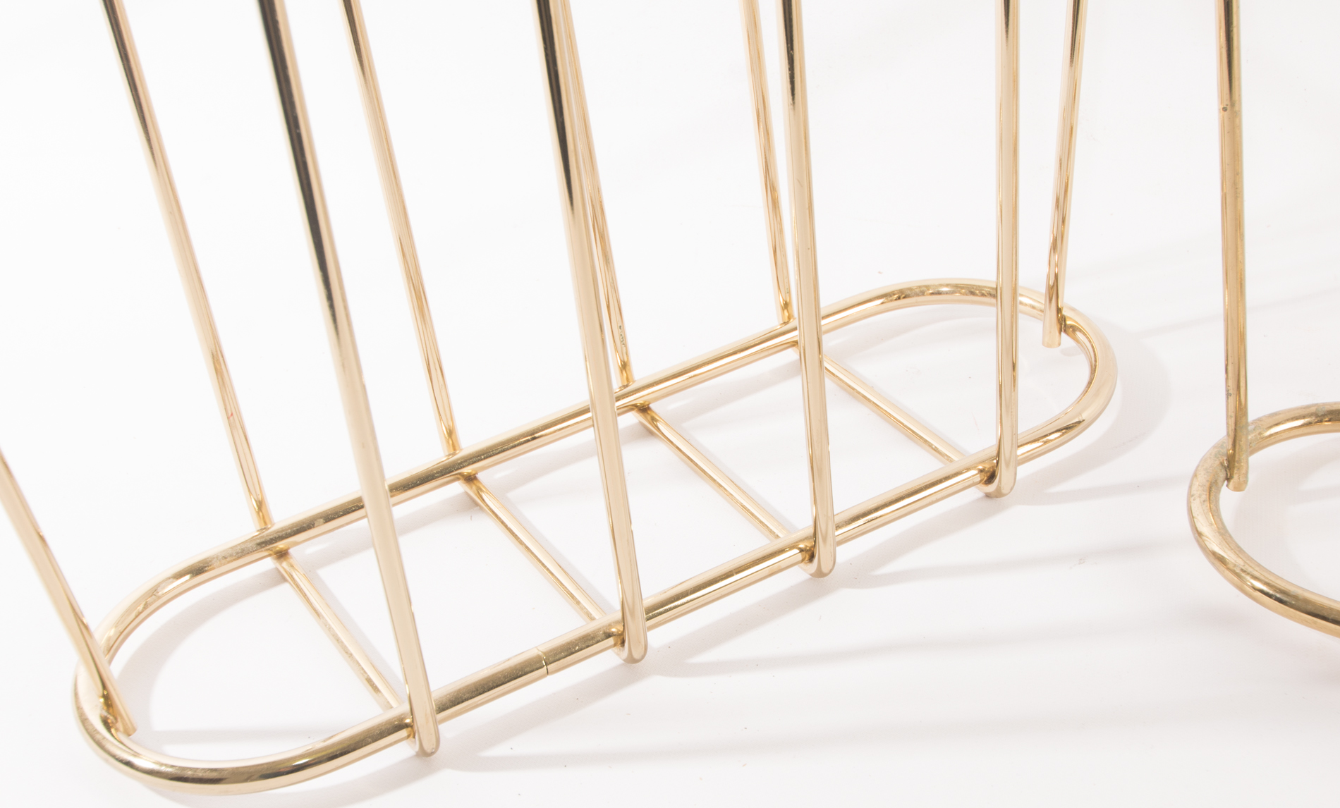 Mid Century Modern Brass Magazine Baskets