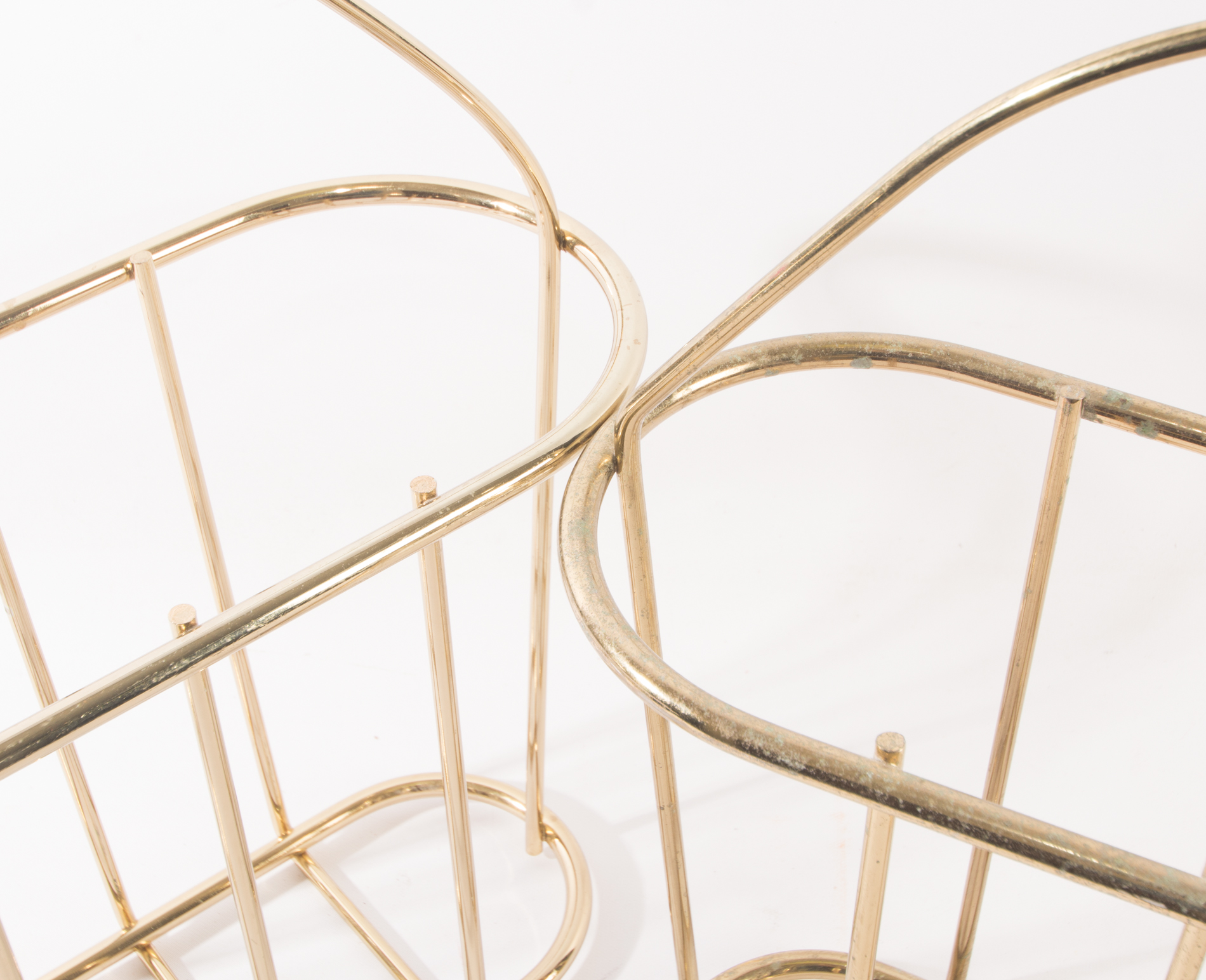 Mid Century Modern Brass Magazine Baskets