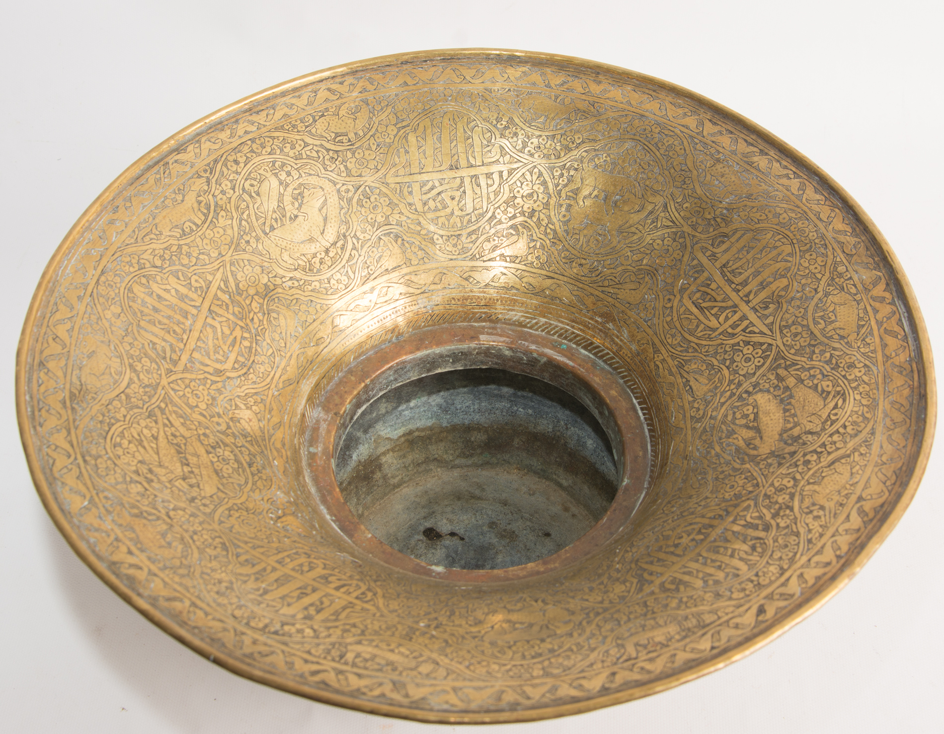 Vintage Indo-Persian Brass Spittoon