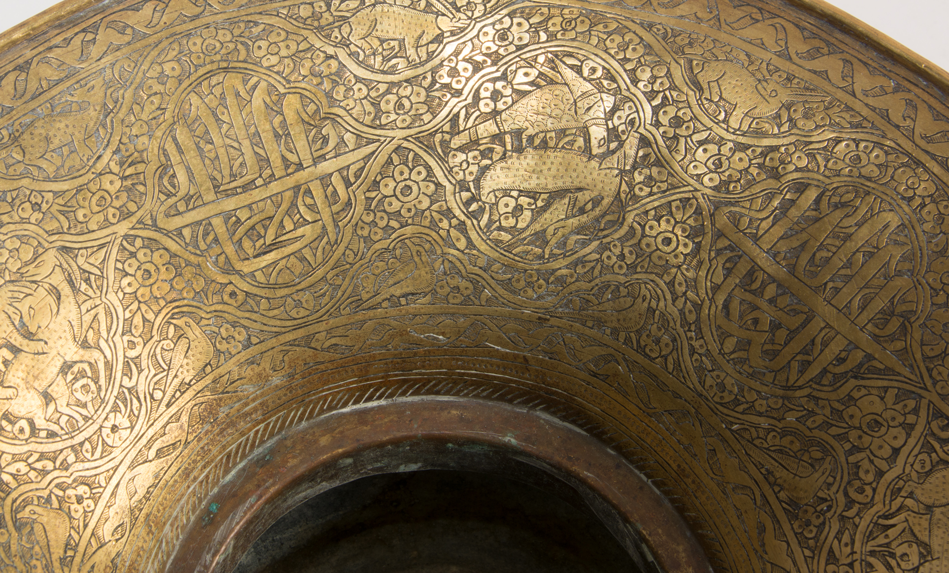 Vintage Indo-Persian Brass Spittoon