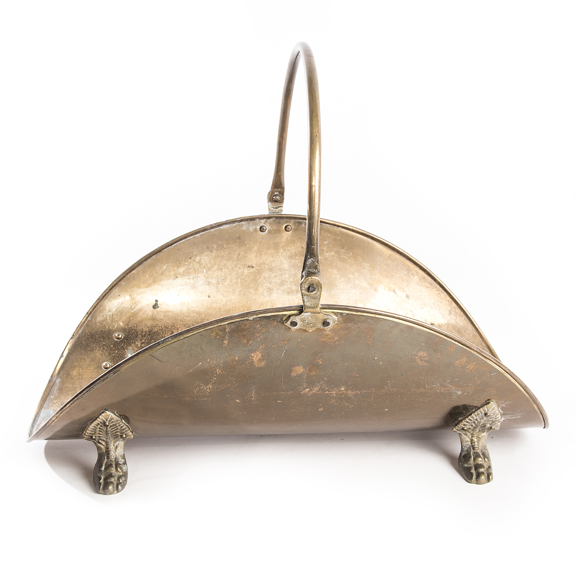 Vintage Brass Firewood Caddy