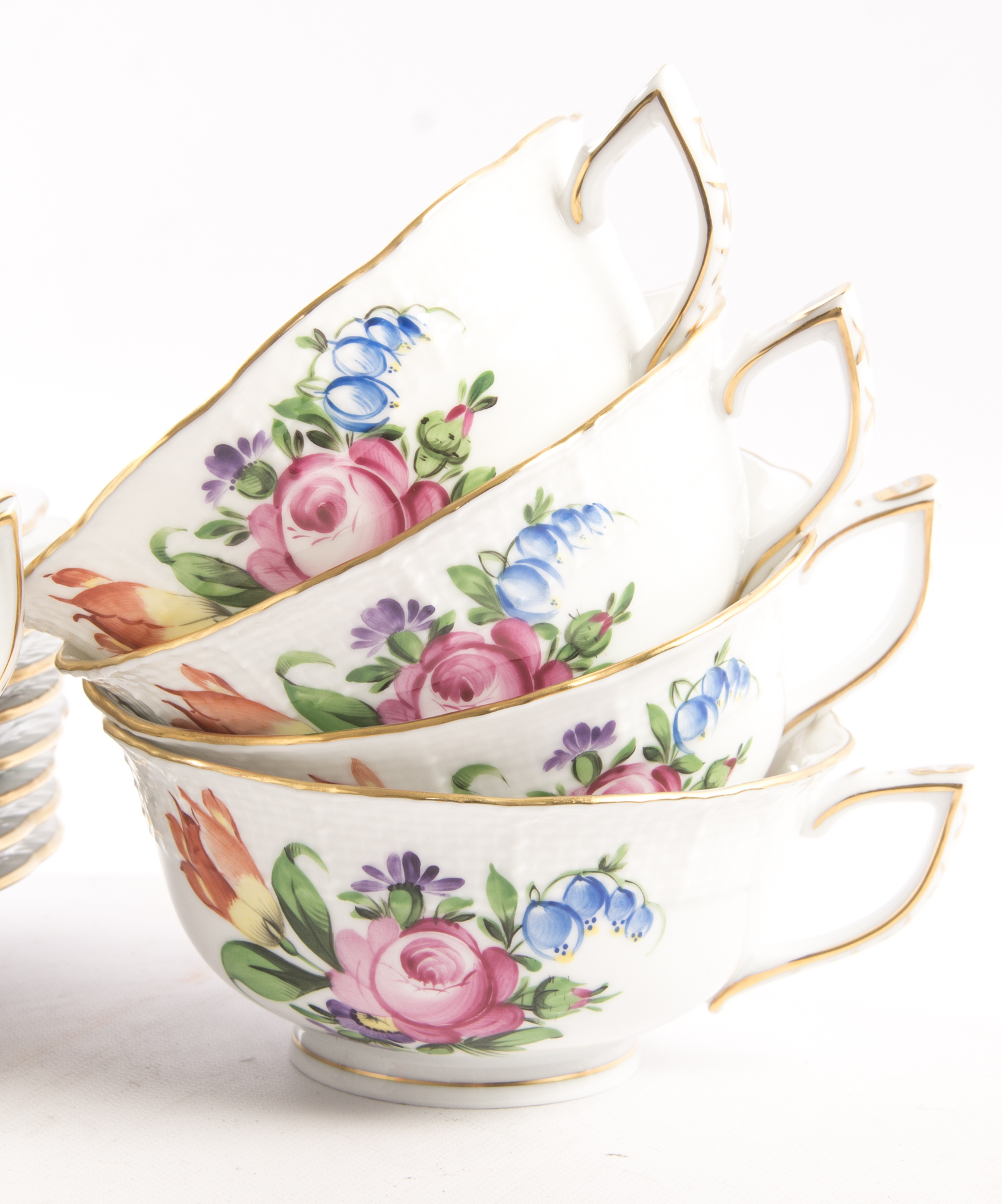Herend "Printemps" Teacup and Saucer Sets